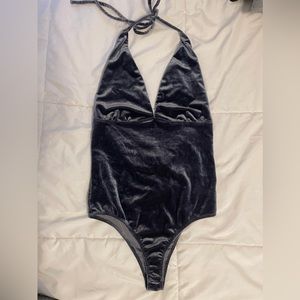 Navy velvet bodysuit